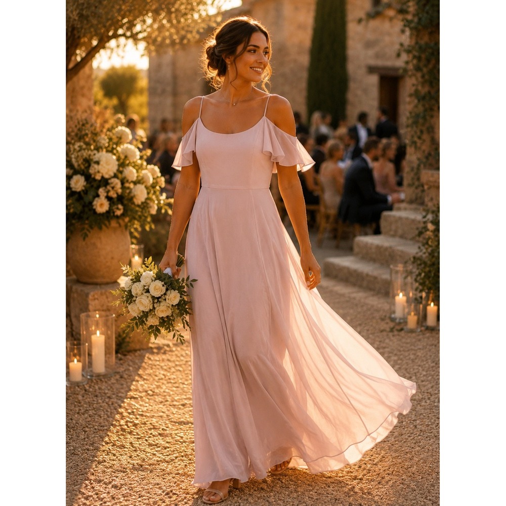 DB Studio Celebrate Dusty Pink Flowy Special Occasion BalletCore Maxi Dress Sz 6